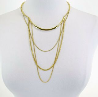 Miranda Lambert Stella & Dot Gold - Colored Multi Tier Necklace