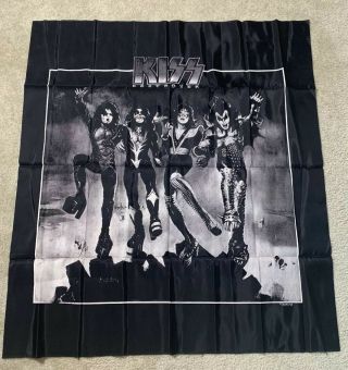 Vintage Rare Kiss Destroyer Poster Fabric Banner Tapestry Flag Rock Band Album