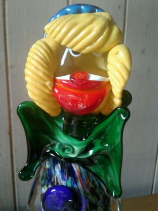 2 1960 ' s hand crafted Murano glass clown ornaments (33cm and 20cm tall) 2