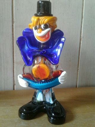 2 1960 ' s hand crafted Murano glass clown ornaments (33cm and 20cm tall) 3