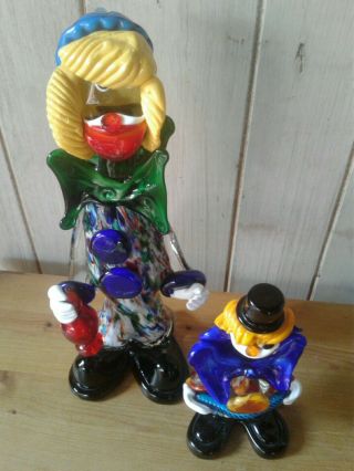 2 1960 ' s hand crafted Murano glass clown ornaments (33cm and 20cm tall) 4