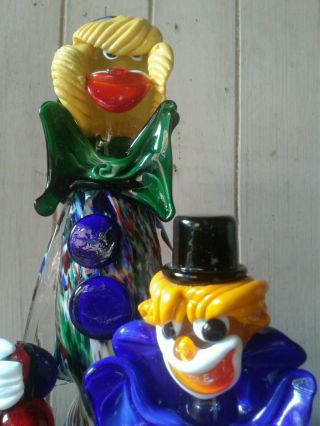 2 1960 ' s hand crafted Murano glass clown ornaments (33cm and 20cm tall) 5