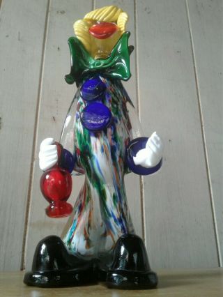 2 1960 ' s hand crafted Murano glass clown ornaments (33cm and 20cm tall) 7