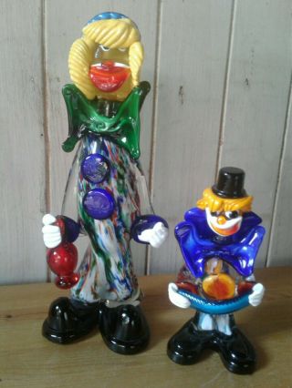 2 1960 ' s hand crafted Murano glass clown ornaments (33cm and 20cm tall) 8