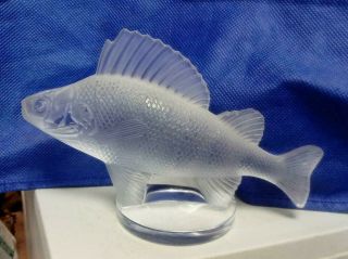 Vintage Lalique France Perch Fish Poisson Car Mascot Figurine Glass