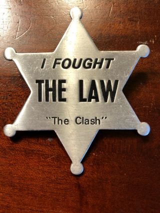 The Clash Vintage I Fought The Law Badge Pin Button
