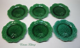 Vintage Antique Wedgwood Majolica Leaf Plates - Set Of Six