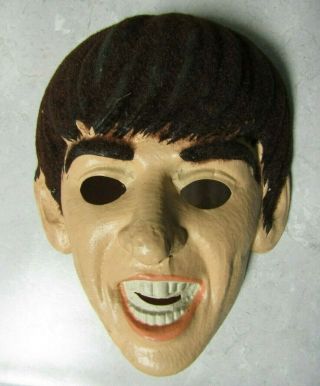 Vintage 1965 Beatles George Harrison Halloween Costume Mask - Ben Cooper
