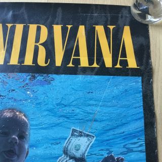 Vintage Nirvana Nevermind Promo Poster Kurt Cobain Geffen Records Store Rare 2
