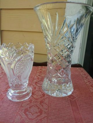 Large And Small Cut Crystal 7 " Vase