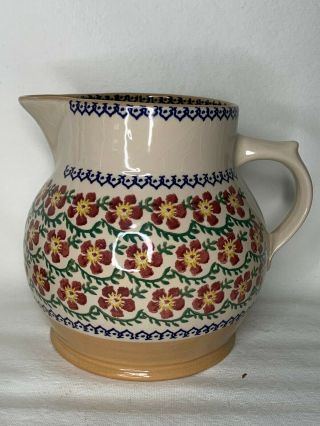 Nicholas Mosse Pottery Large Pitcher Jug Old Rose Pattern Made In Ireland
