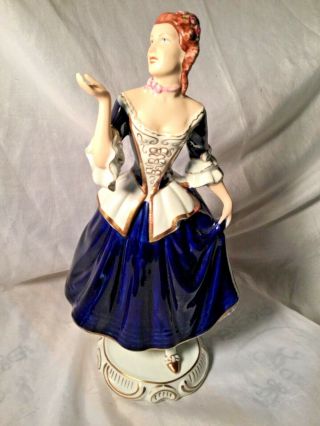Vintage Royal Dux Lady Porcelain Figurine Rococo Dancer 197