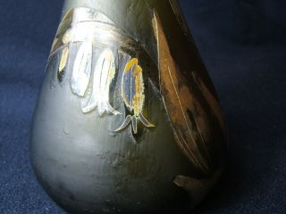Legras French Cameo Art Glass Vase - - metallic gold highlights circa 1905 5