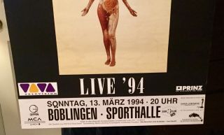 1994 Nirvana Concert Poster Boblingen,  Germany 3