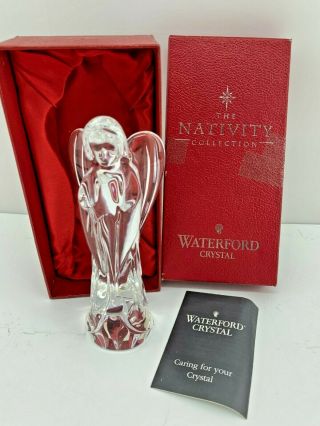 1994 Waterford Nativity Crystal Praying Angel Figurine 6 " Tall Rare W/ Box