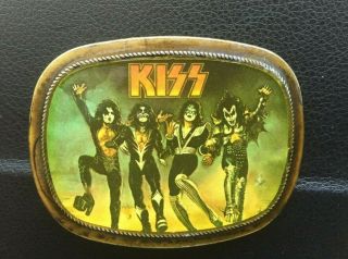 Kiss Destroyer Belt Buckle Vintage Labeled Pacifica 1976 Band Stored Not Worn