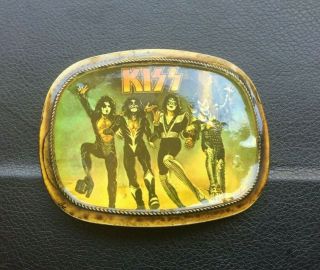 KISS DESTROYER BELT BUCKLE Vintage labeled PACIFICA 1976 Band stored not worn 3