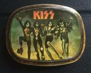 KISS DESTROYER BELT BUCKLE Vintage labeled PACIFICA 1976 Band stored not worn 4