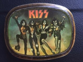 KISS DESTROYER BELT BUCKLE Vintage labeled PACIFICA 1976 Band stored not worn 5