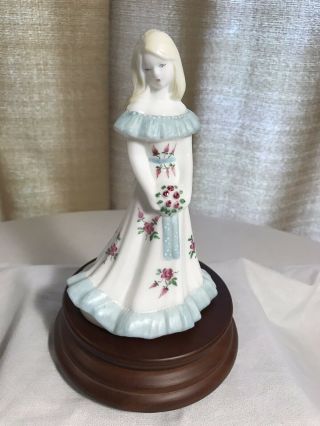 Fenton Bridesmaid Doll Music Box Hand Painted By Marilyn Wagner Number 772/2500