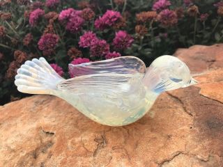 Vtg Murano Fratelli Toso Opalescent Song Bird Art Glass Italy Bullicante 50s