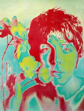 Vintage 1967 BEATLES - Paul McCartney Richard Avedon Poster music rock 2