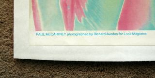 Vintage 1967 BEATLES - Paul McCartney Richard Avedon Poster music rock 6