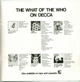 The Who - Metropolitan Opera House Program - June 7,  1970 3