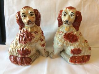 Classic Early Staffordshire Dog Spaniel Pair