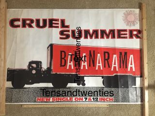 Vintage Rare Promo Bananarama Uk Cruel Summer Single Huge Subway Poster Ad