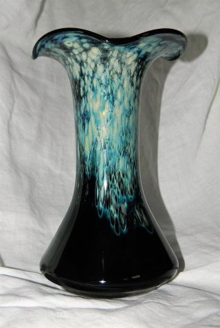 Biniarz Studio Art Glass Vase Hand Blown 1976 Signed 9 & 1/4 " Usa