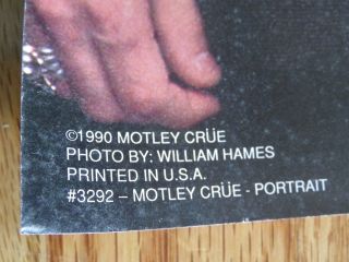 Vintage 1990 MOTLEY CRUE Band Poster MICK MARS Nikki Sixx TOMMY LEE Vince Neil 2