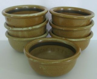 Vintage Dansk International Designs Bowls Brown Striped Stoneware Japan Set 7