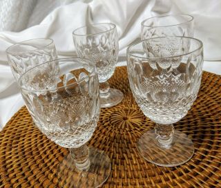5 Vintage Waterford Crystal Colleen Short Stemmed Water Goblets - 5.  25 " H