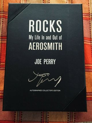 Joe Perry Hand Signed Rocks Book Aerosmith Autographed Authentic Rare
