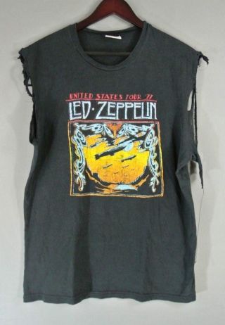 True Vintage Concert T Shirt Led Zeppelin Us Tour 1977 Charcoal Black M
