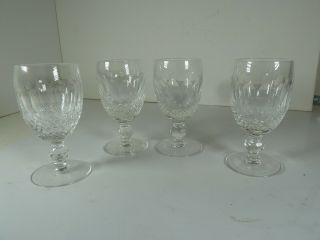 Set Of 4 Vintage Waterford Crystal Colleen White Wine Glasses 4 1/2 " Short Stem