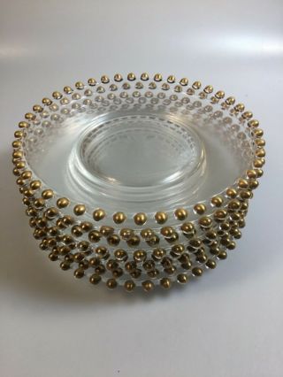 8 Inch Gold Beaded Glass Plates - Clear/gold - Set Of 8