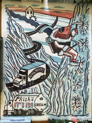 Phish Jim Pollock Poster It’s Ice.  Cream Official Letterpress 2018 S/n