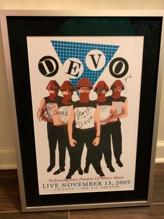 Devo - Autographed,  Professionally Framed - From 2009 Chicago Meet & Greet