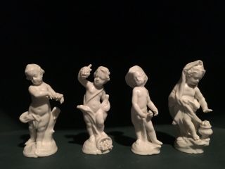 Nymphenburg White Cherub Putti Blanc De Chine Porcelain Figurines