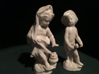 Nymphenburg White Cherub Putti Blanc de Chine Porcelain Figurines 7