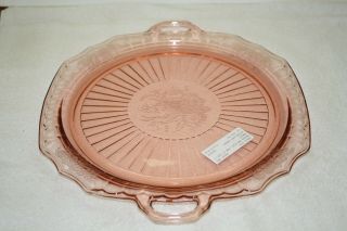 Mayfair (Open Rose) pink Flat Cake Plate,  Cookie Jar with Lid,  and Creamer/Sugar 3