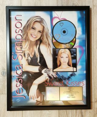 Jessica Simpson Sweet Kisses Riaa Certified 2x Platinum Award Autographed Rare