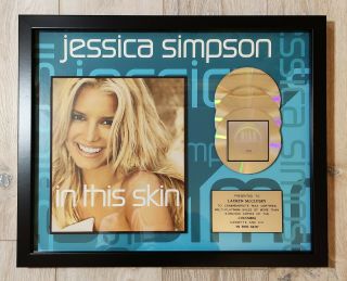 Jessica Simpson In This Skin Riaa Certified Multi - Platinum Award 2004 Very Rare