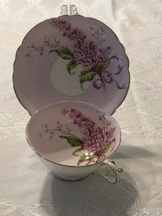 Lilac Paragon China Cup And Saucer Double Warrant Pale Pink