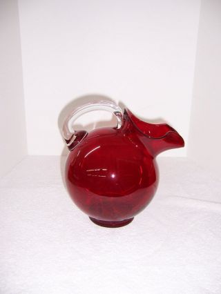 Cambridge Ruby Red Glass Ball Pitcher