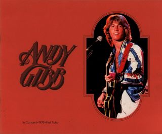 Andy Gibb 1978 Shadow Dancing Tour Concert Program Book 1st Folio / Nmt 2