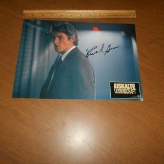 Richard Gere Is An American Actor Hand Signed 11.  75 X 8.  25 Foreign Lobby Card