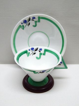 Stunning Shelley Green Vogue Art Deco Cup & Saucer